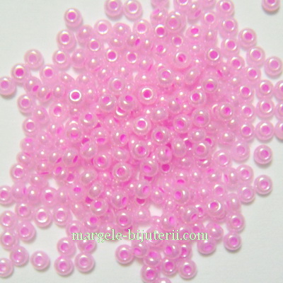 Margele nisip, Rocaille Preciosa 10/0-2.3mm, perlate, roz