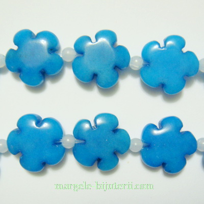 Jad albastru, floare cu 5 petale, 16x6mm