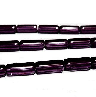 Margele sticla, violet, tub, 10x4mm
