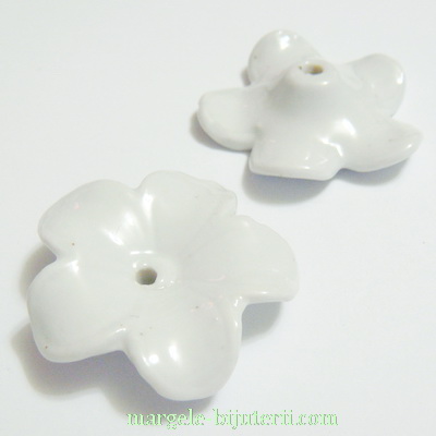Floare portelan alb, 37x10mm