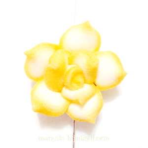 Margele polymer, floare galbena, 20x20x10mm