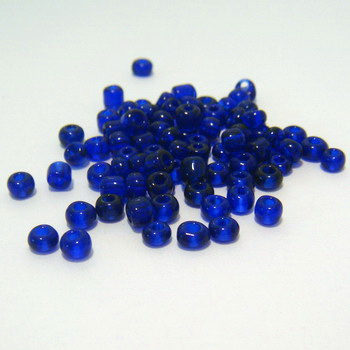 Margele nisip, albastru-cobalt, transparente, 4mm