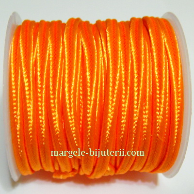 Snur Soutachee portocaliu intens, latime 2.5mm, rola 4 metri