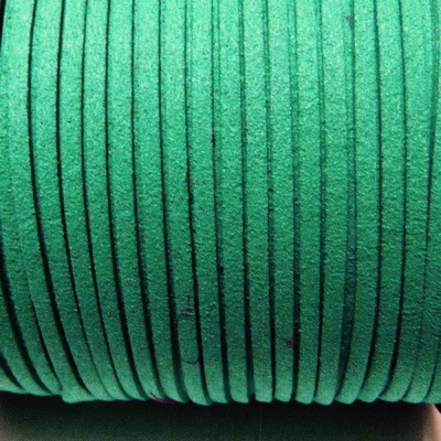 Snur faux suede, verde, grosime 3x1.5mm