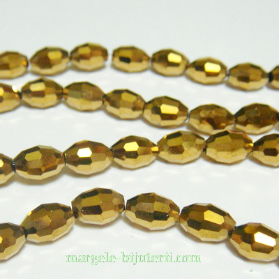 Cristale ovale aurii-metalizate 8x6mm