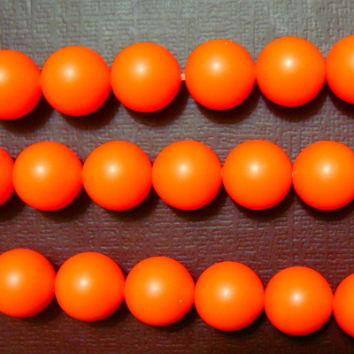Swarovski Elements, Pearl 5810 Crystal Neon Orange 8mm