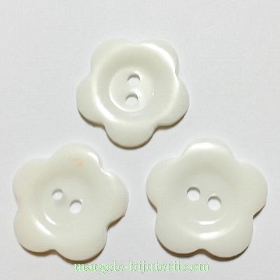 Nasturi plastic alb, floare 22x2mm