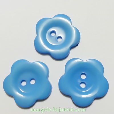 Nasturi plastic albastru, floare 22x2mm