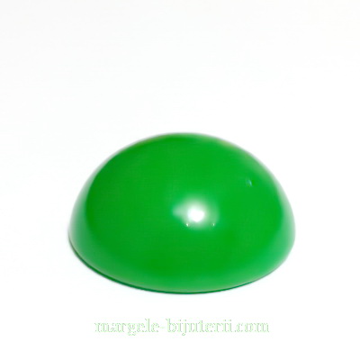 Cabochon plastic verde inchis, 25x10mm