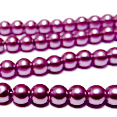 Perle sticla violet-roscat 6mm