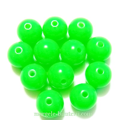 Margele plastic, verde-lime, 10mm