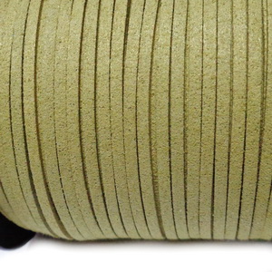 Snur faux suede, verde-galbui, grosime 3x1.5mm
