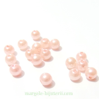 Perle plastic, roz deschis, 8mm 