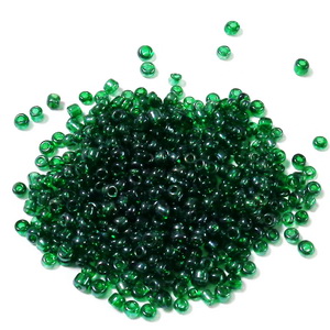 Margele nisip, verde inchis, transparente, 2mm