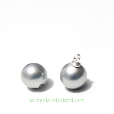  Perle stil Mallorca, argintii, semigaurite, 8mm