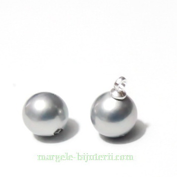 Perle stil Mallorca, argintii, semigaurite, 10mm