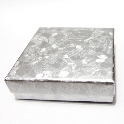Cutie carton, argintie, 8.5x8.5x2.5cm
