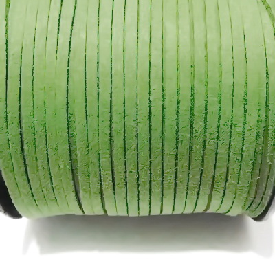 Snur faux suede, verde-kaky, grosime 3x1.5mm