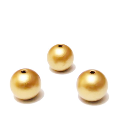 Perle plastic, aurii, mate, 12mm