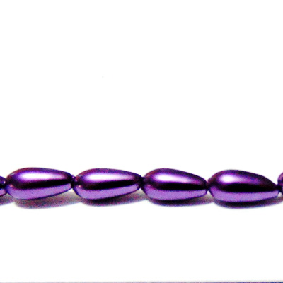 Perle sticla, violet, lacrima 8x4mm