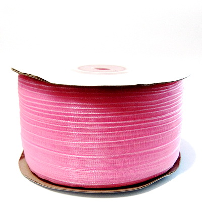 Panglica organza roz, 6mm-rola 230 metri 