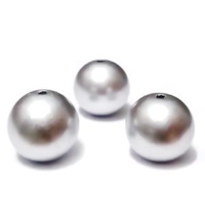 Perle plastic, argintii, mate, 20mm