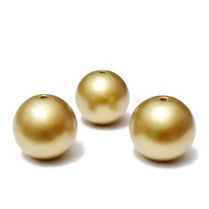 Perle plastic, aurii, mate, 16mm