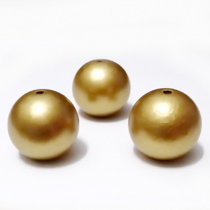 Perle plastic, aurii, mate, 20mm