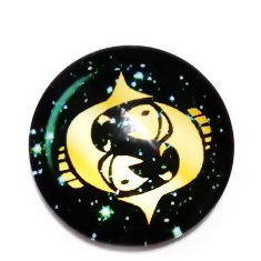 Cabochon sticla zodiac, PESTI, 25x6mm 