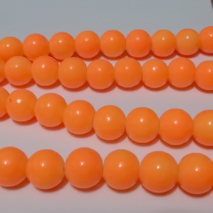 Margele sticla, portocaliu intens, 8mm