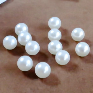 Perle plastic 8mm, FARA ORIFICIU, albe