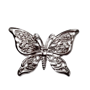 Pandantiv filigranat, argintiu inchis, fluture 26x39x1mm