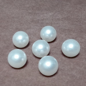 Perle plastic crem, FARA ORIFICIU, 10 mm