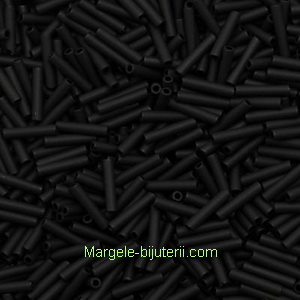 Margele tubulare, TOHO, 9mm, Opaque-Frosted Jet
