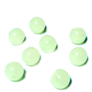Margele plastic fosforescente, verde deschis, 8mm