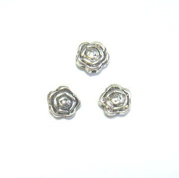 Distantier argintiu antichizat trandafir, 7x4 mm