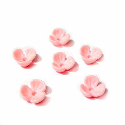 Flori plastic roz, 6x6x2.5mm
