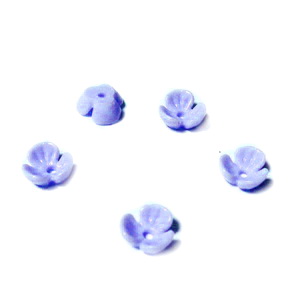 Flori plastic bleu, 6x6x2.5mm