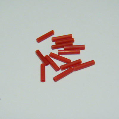 Margele tubulare rosii, 9mm