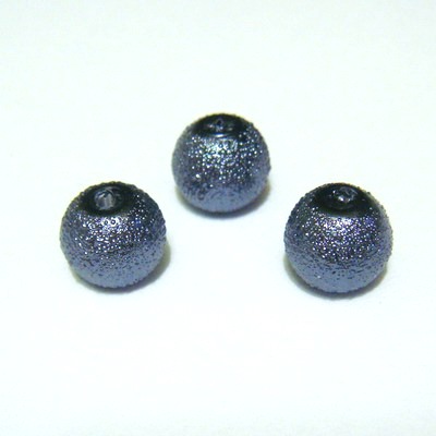 Perle sticla , stardust,  gri inchis, 8 mm