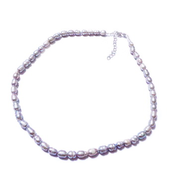 Colier perle de cultura gri, 45 cm