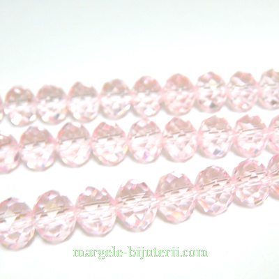 Cristale rondele roz 8x6mm