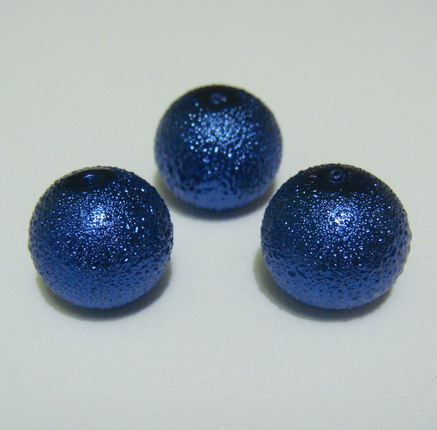 Perle sticla, stardust, albastre, 12mm
