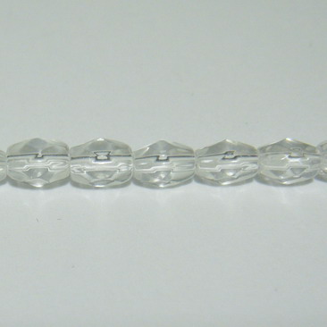Margele sticla fatetate transparente-bob orez-5,4x4mm