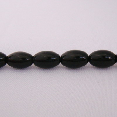 Margele de sticla ovale negre 12x8mm