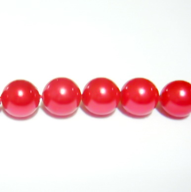 Perle sidef vopsite rosii 6mm