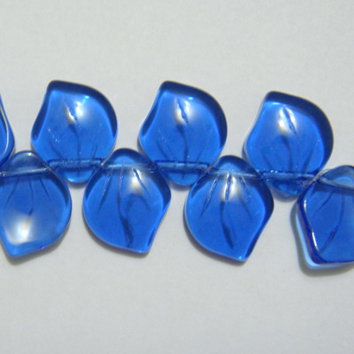 Frunzulita sticla albastre, 14x11mm, grosime 3mm
