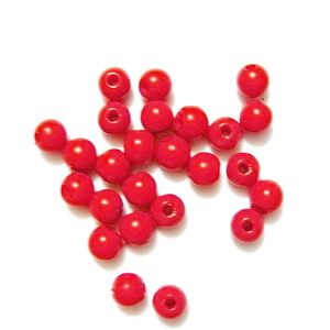 Margele plastic rosii, 4mm