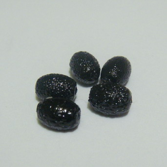 Perle sticla, stardust, ovale negre 7x5mm
