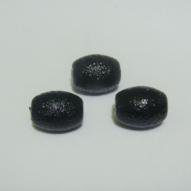 Perle sticla, stardust, ovale negre 12x10mm